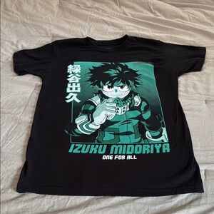 IZUKU MIDIRIYA anime Black Graphic T-Shirt Small MY HERO ACADEMIA Crunchyroll